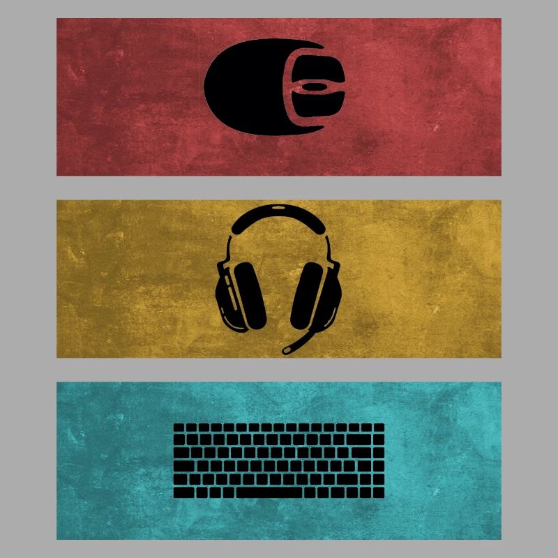 Basic Gamer Setup Programer Headset Mouse Keyboard