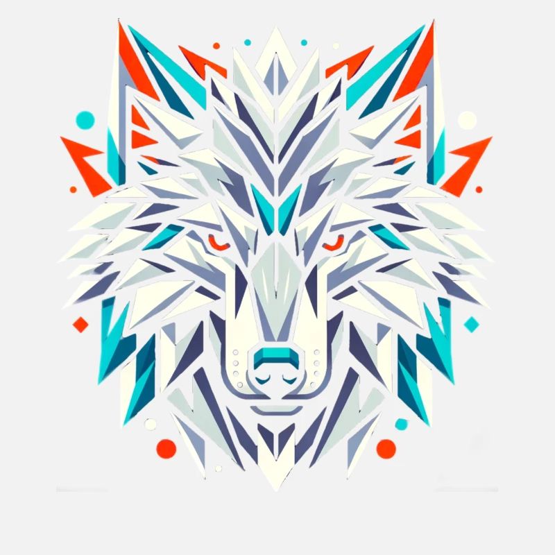 Geometric Wolf T-Shirt Design