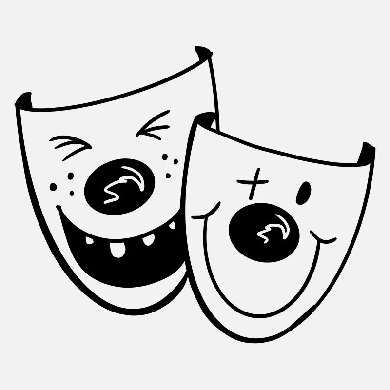 Deux masques de clown drôles - Carnaval - Cadeaux