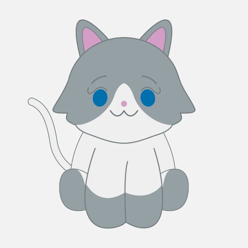 Gray and white cat