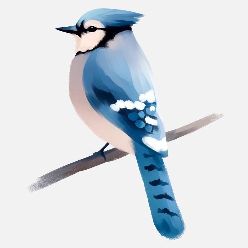 Blue jay on branch