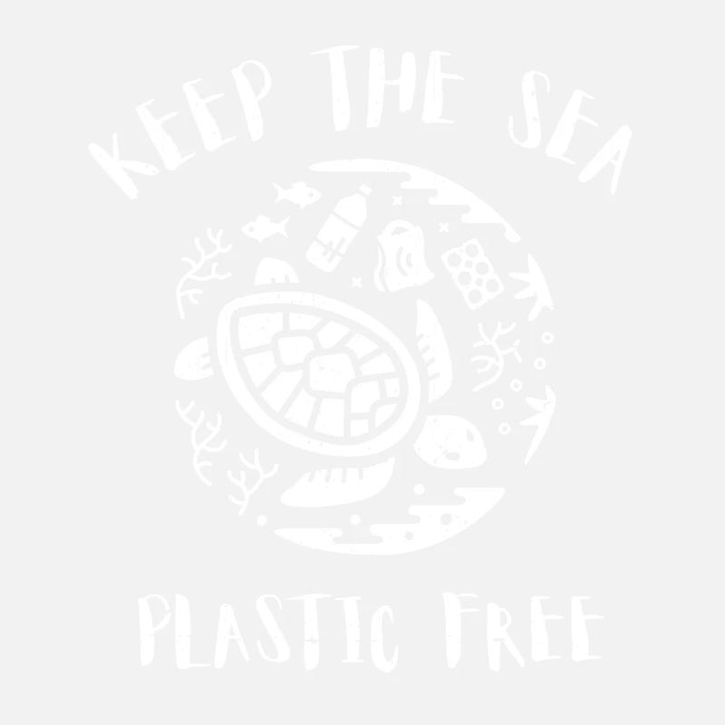Please Keep the Sea Plastic Free Turtle Scene