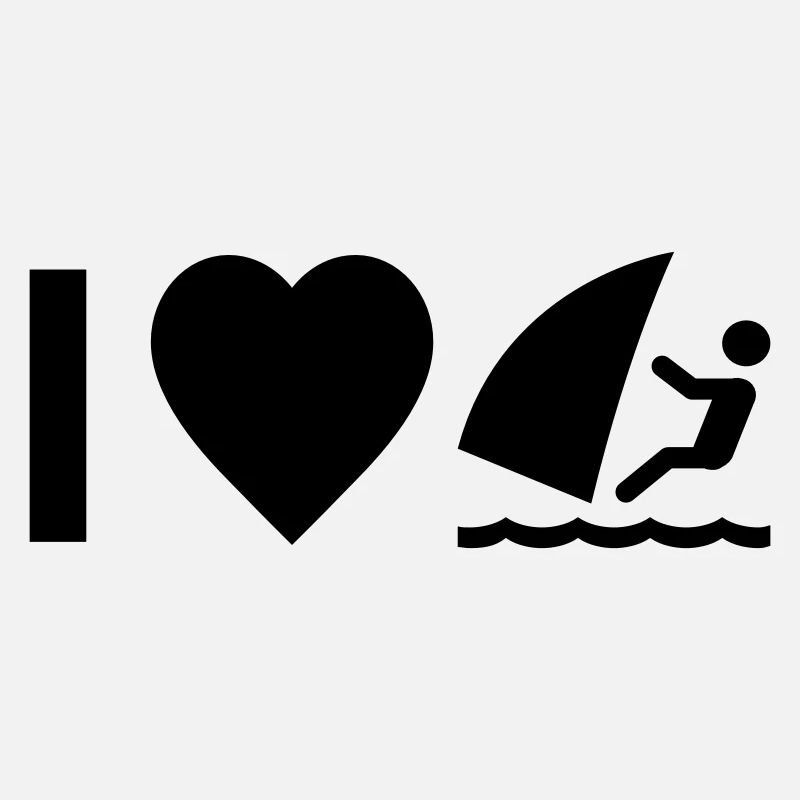 Design cool « I Love Windsurfing » pour lui et elle