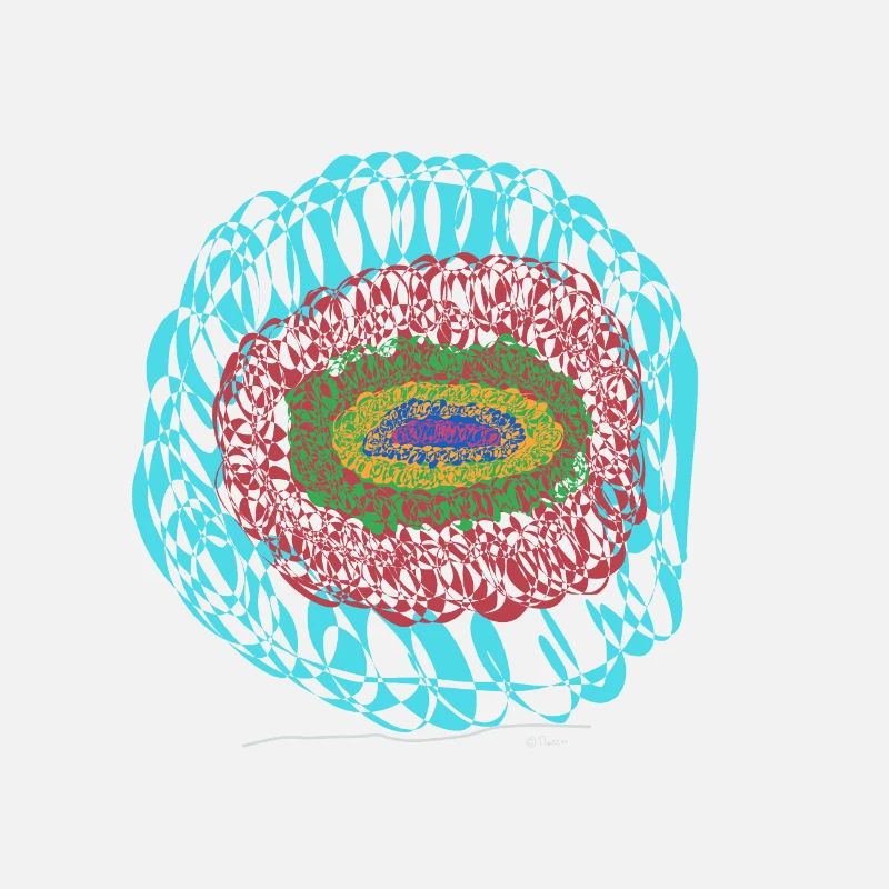 Line color finely decorated fruit bowl