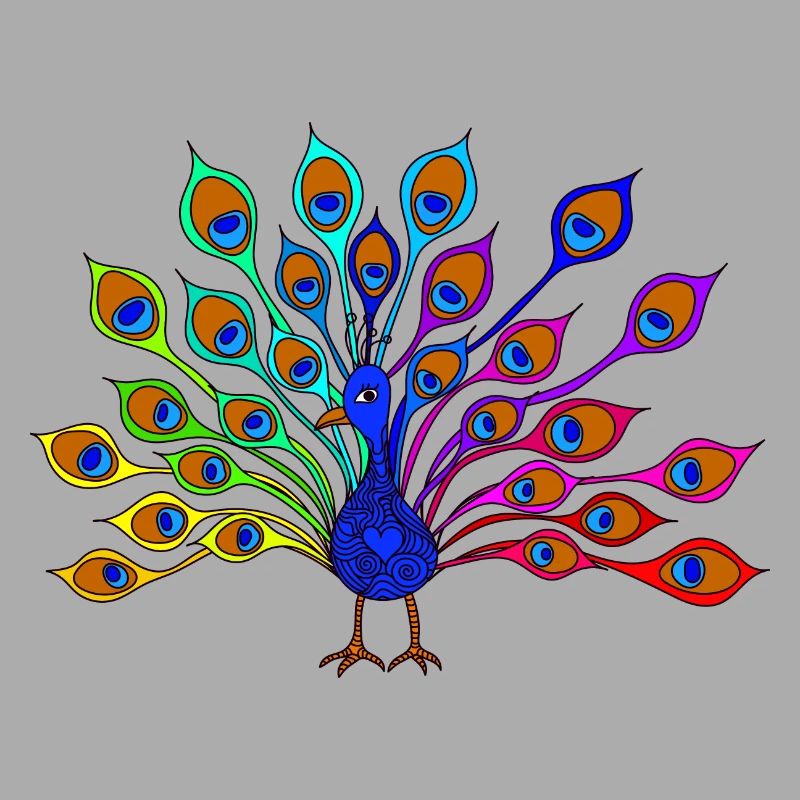 bunter Pfau