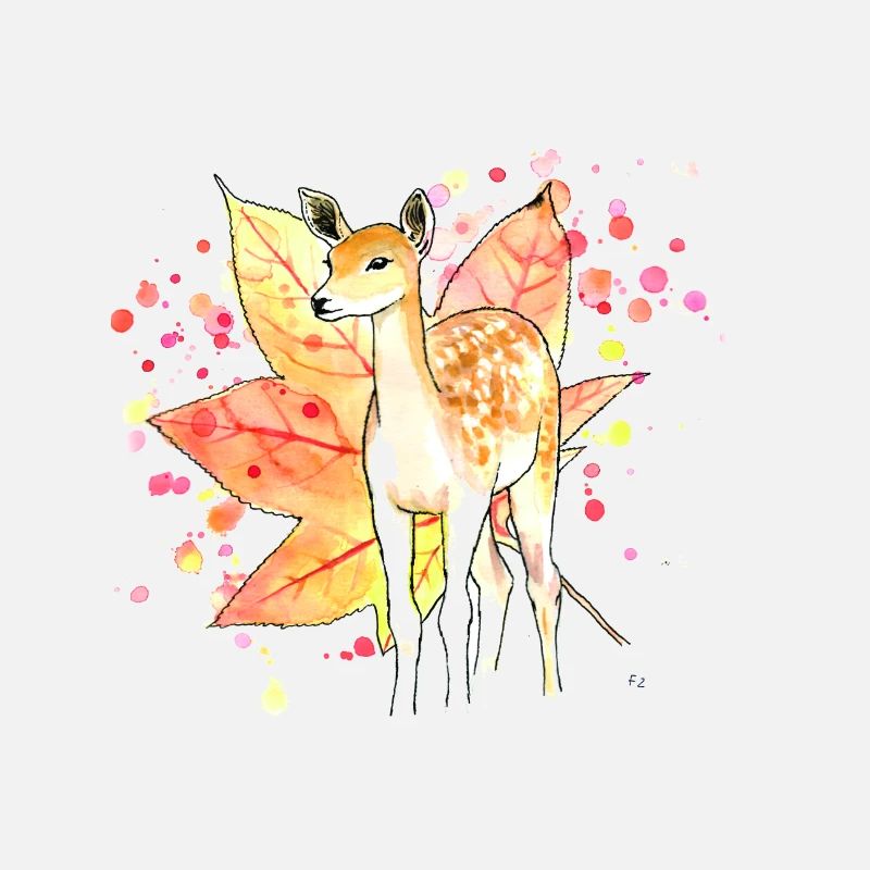 Cerf avec des feuilles