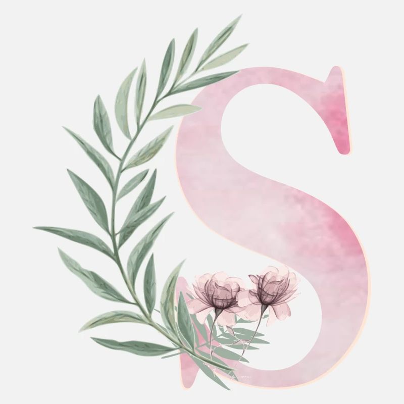 Lettre S avec des fleurs
