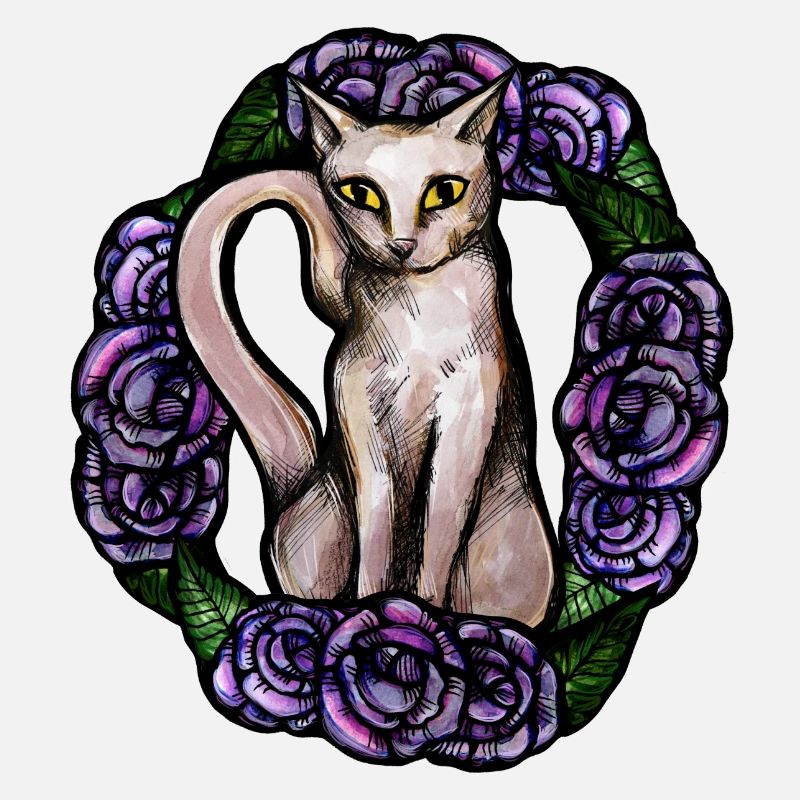 Chat Blanc Purple Rose