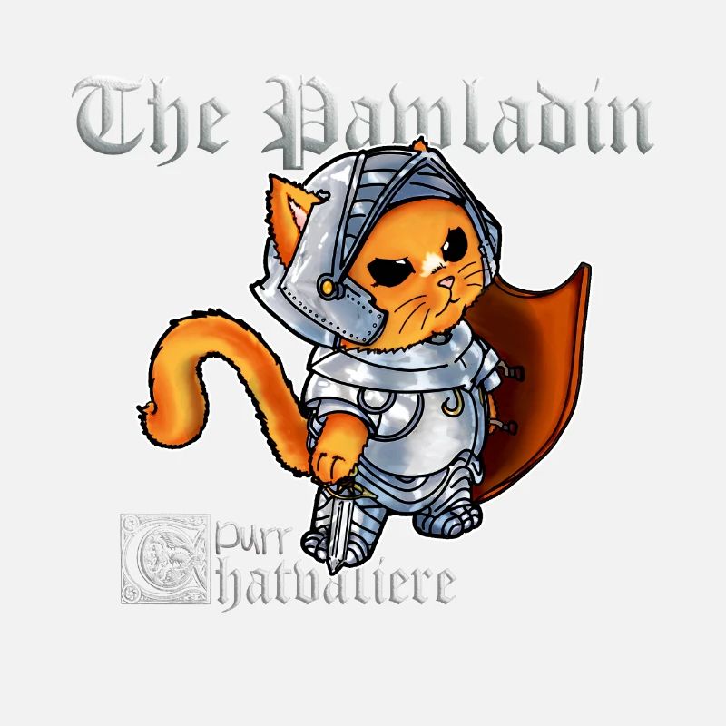Mignon chat paladin chevalier avec épée