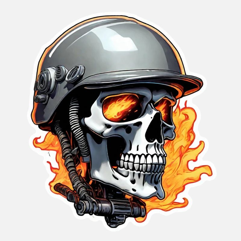 Skull - Skeleton - Skull - Motorcycle Helmet