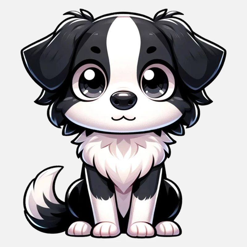 Illustration numérique de mignon chien Border Collie