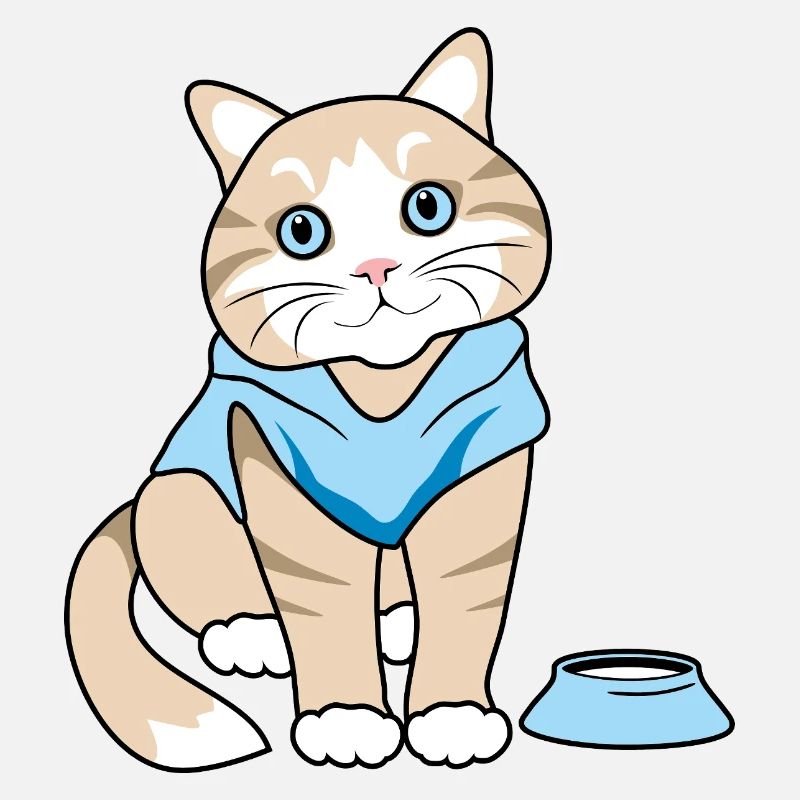 Chat mignon avec bol