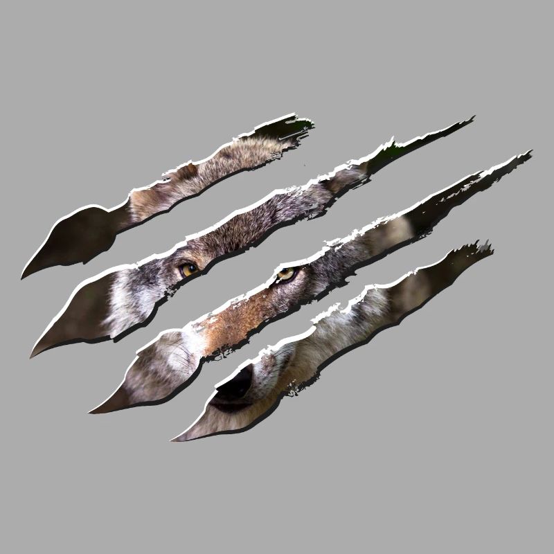 Wolf scratch marks claws wild