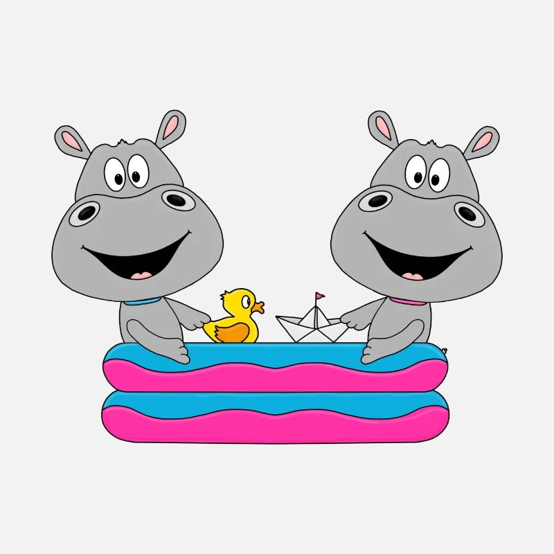 PLANSCHBECKEN - POOL - SOMMER - NILPFERDE - HIPPOS
