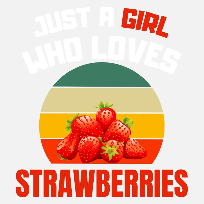 Obst Sommer Frucht Mädchen Geschenk Retro Erdbeere