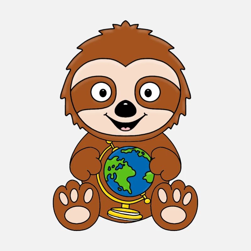 FAULTIER - WELT - GLOBUS - ERDE - KIND - BABY
