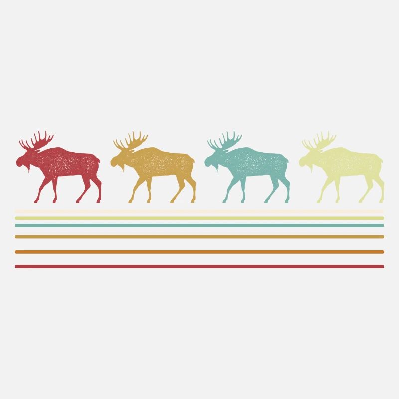 Retro Moose Lover Funny Moose Vintage