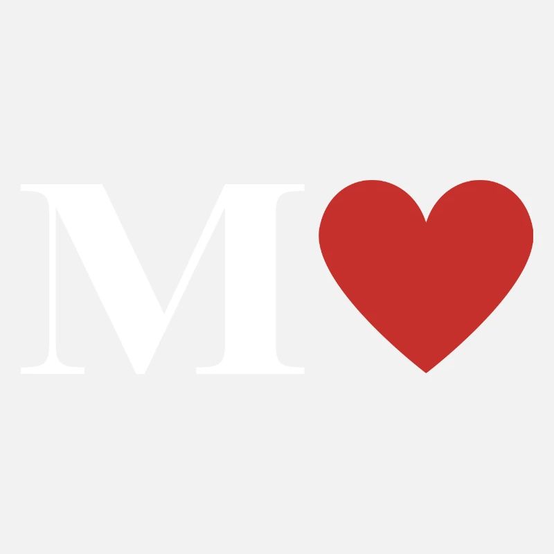 Letter m red heart