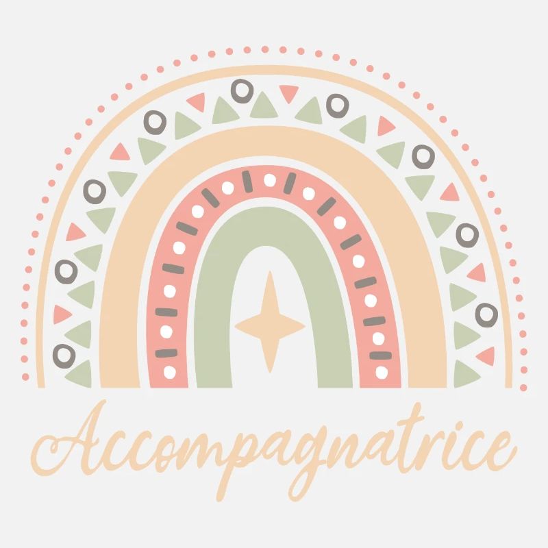 Accompagnatrice. Boho Rainbow accompagnatrice.