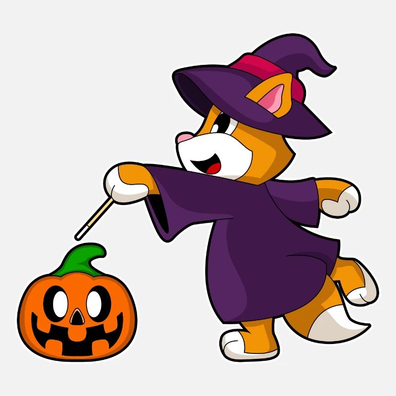 Chat Halloween Sorcière