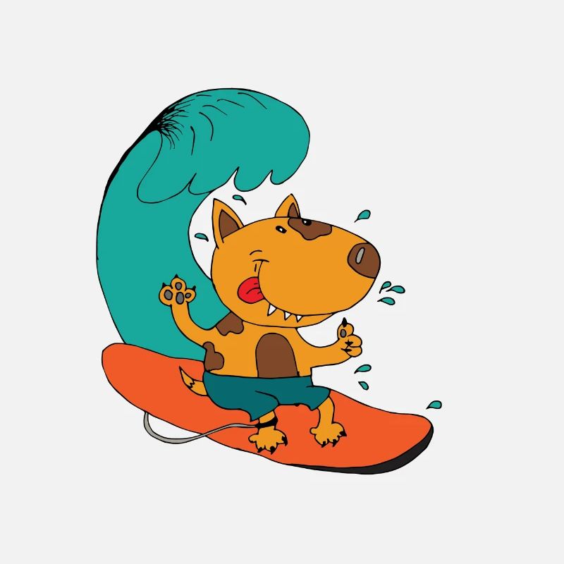 Surfing dog