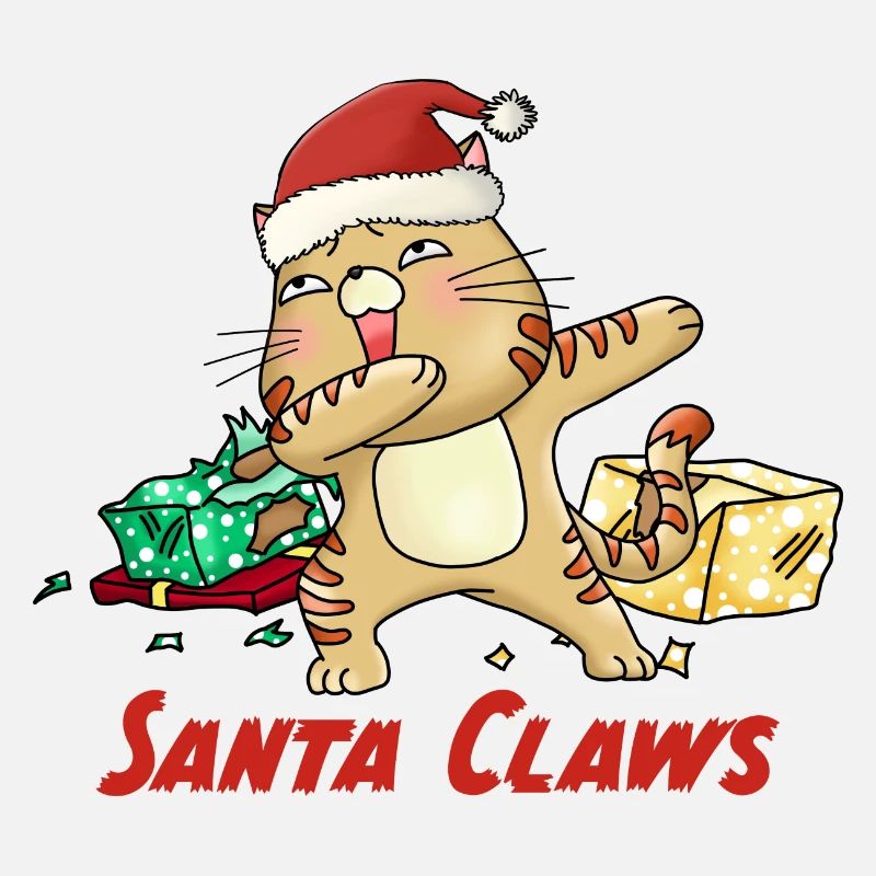 Christmas funny cat Christmas tree cat ugly
