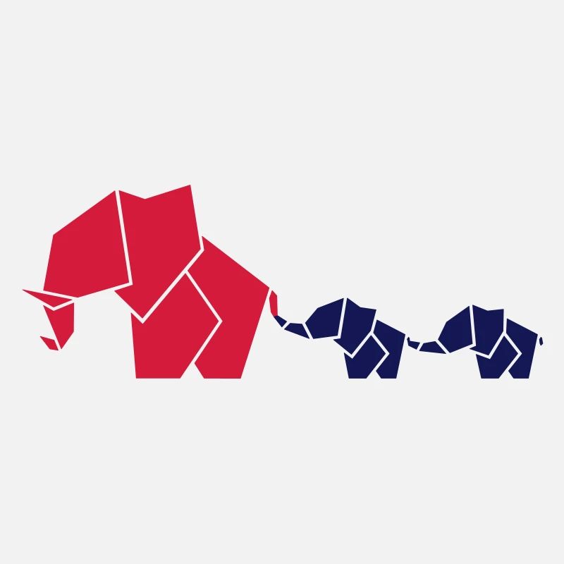 Éléphant (rouge-bleu-bleu)