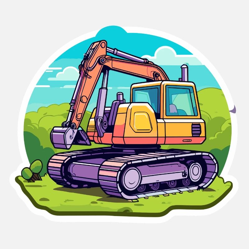Dessin de chantier de construction d’excavatrice