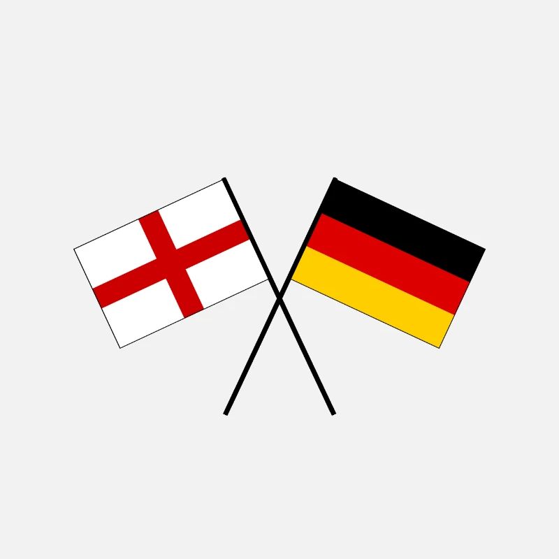 Angleterre Allemagne traversé drapeau drapeau