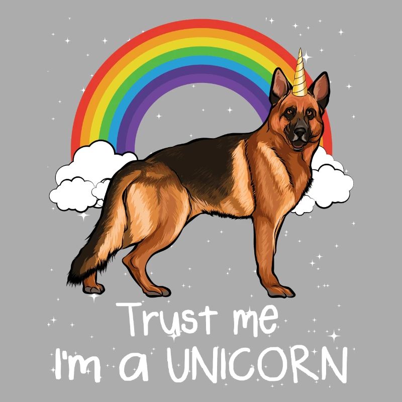 Regenbogen Deutscher Schäferhund Vertrauen Sie mir ich bin ein Einhorn Hund