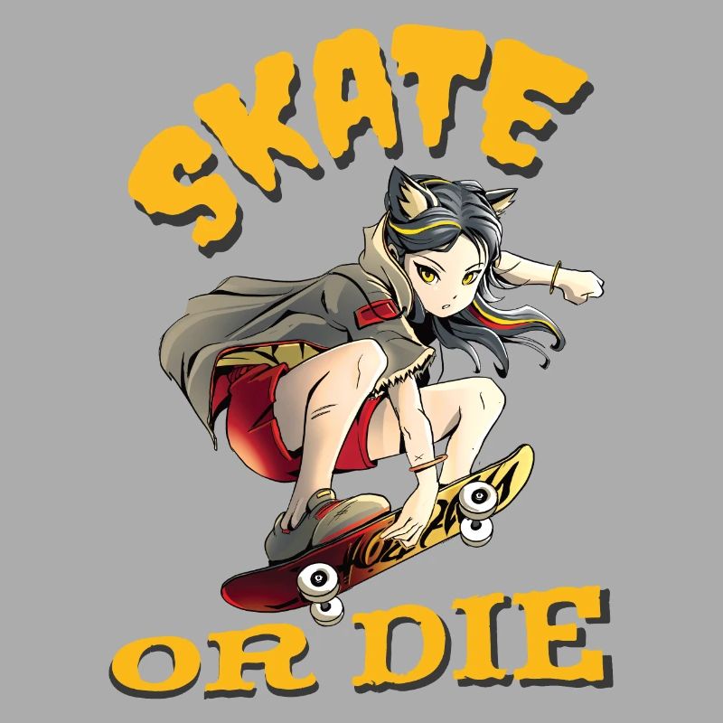 Skate oder stirb Skateboarder Anime Mädchen