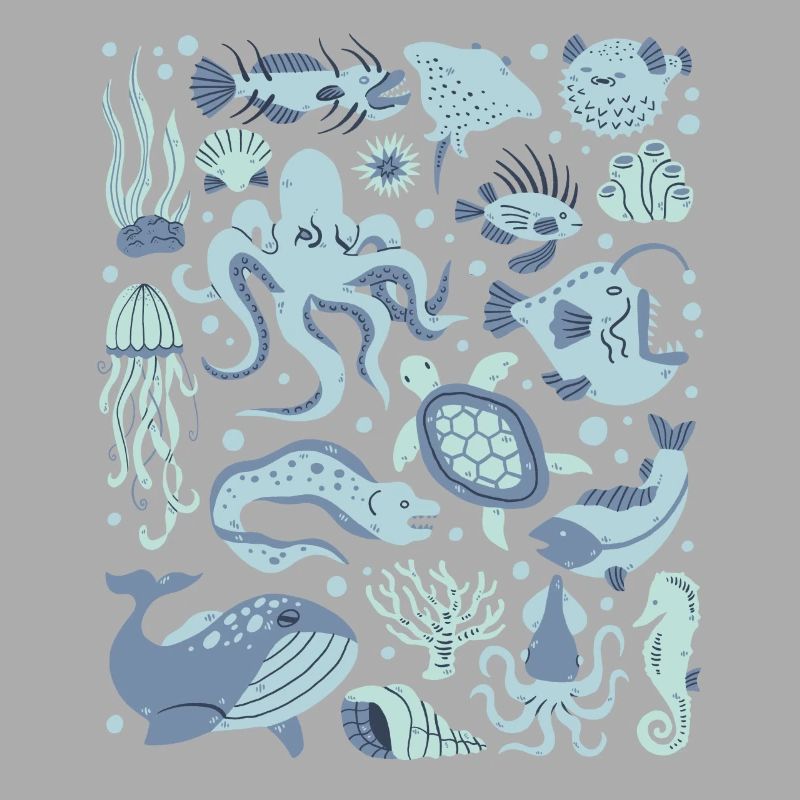 Deep Sea Fish Octopus Frogfish Lanternfish