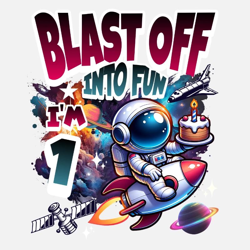 Astronaut 1. Geburtstag Weltall