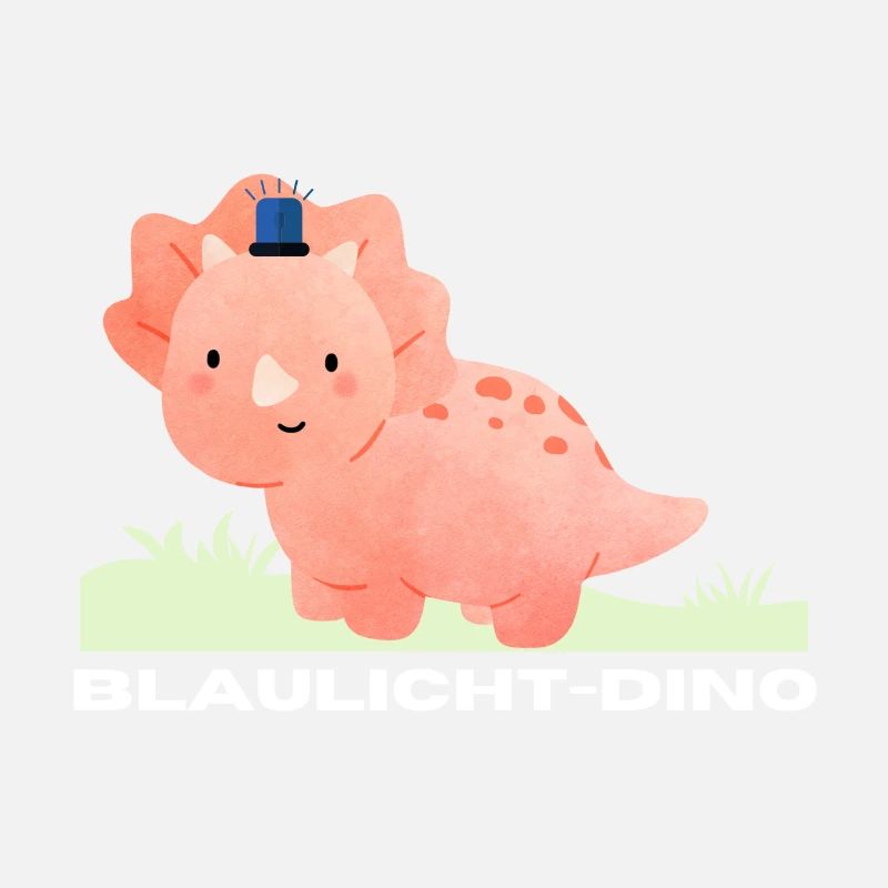 Blaulicht-Dino im Gras | Geschenk, Triceratops