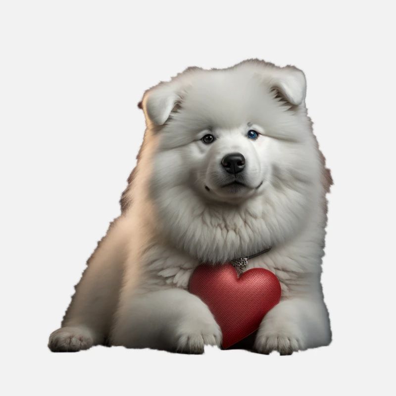 Samoyède Saint-Valentin