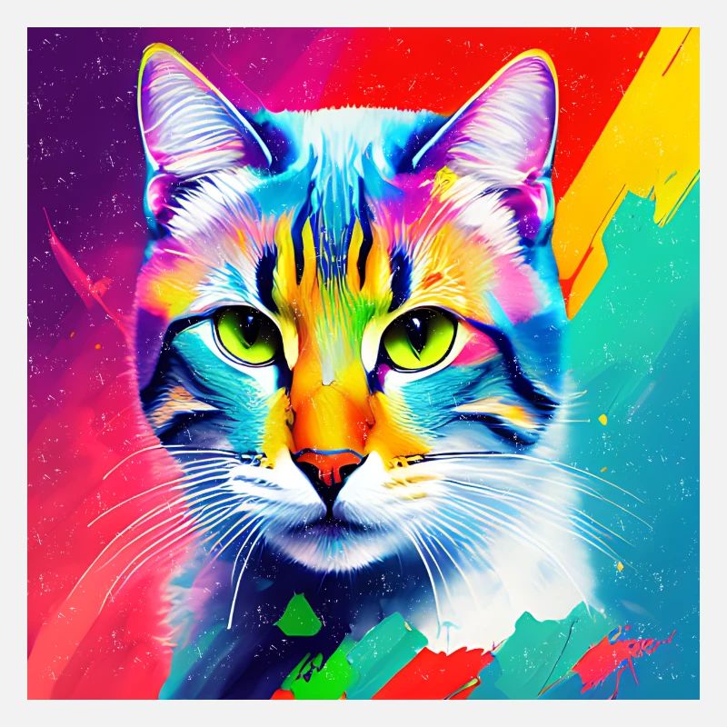 Edle Katze Ölgemälde Design Ölfarben Malfarben Sty