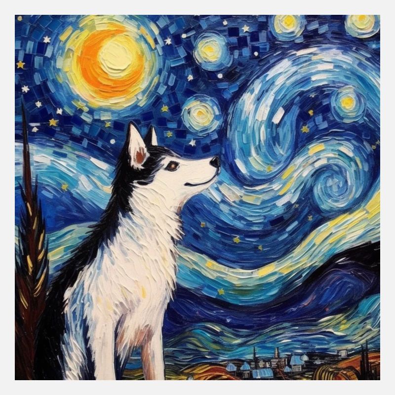 Husky Starry Night