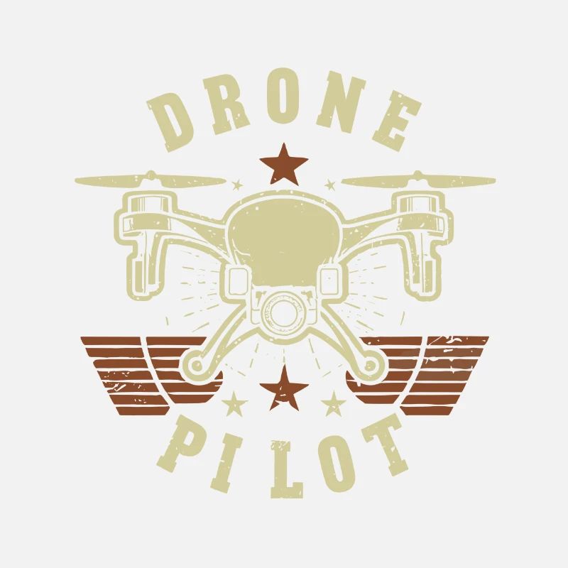 Drohnenpilot im Retro-Stil