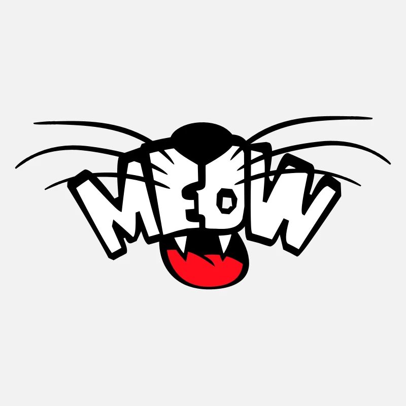Meow Cat Bande dessinée Texte Meow Citation de dessin animé drôle
