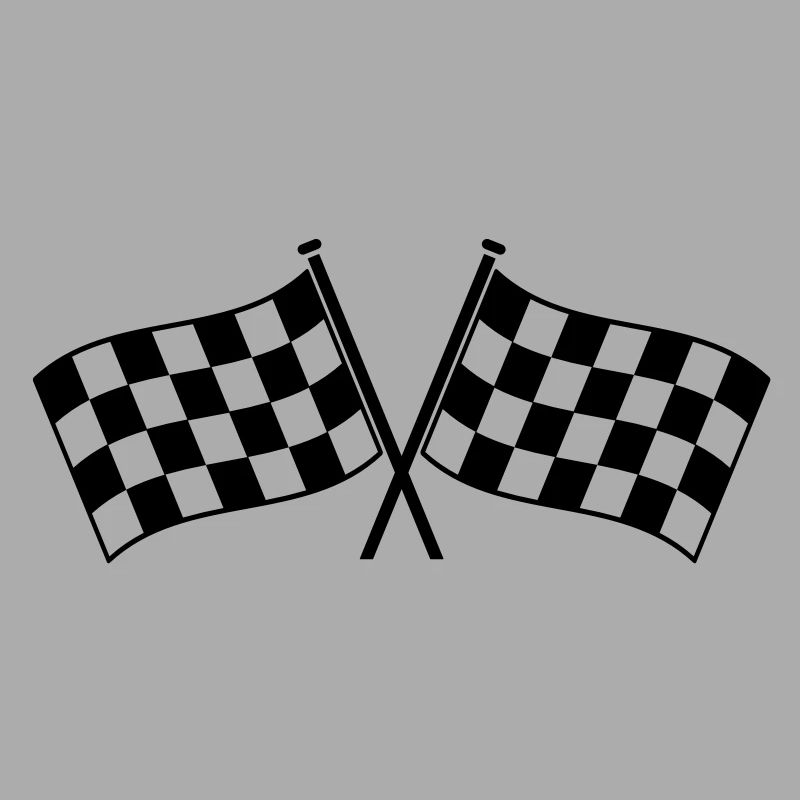 Deux drapeaux à damier vainqueur de la course