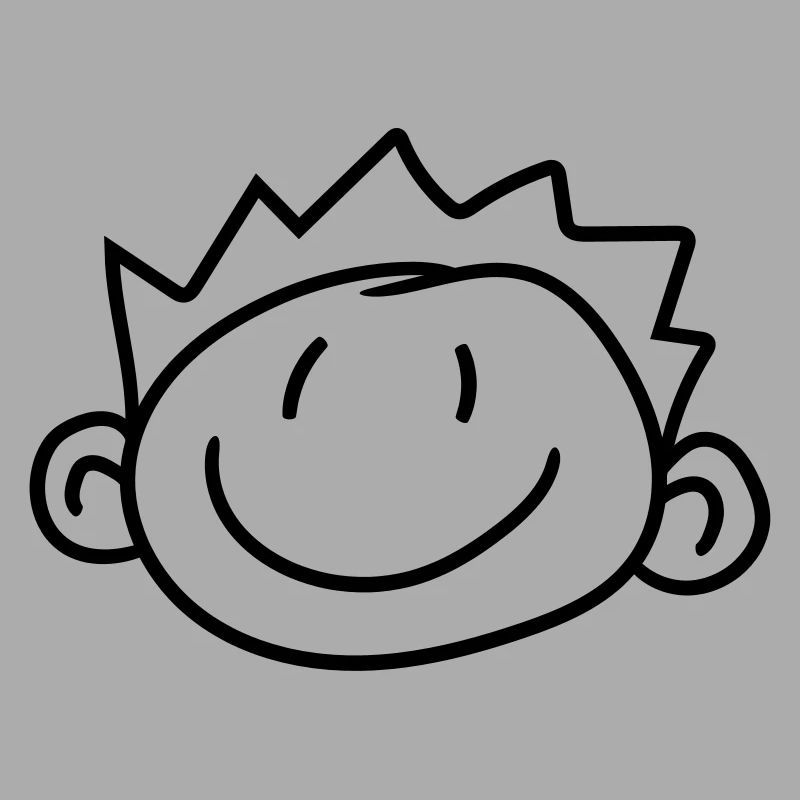 head face child painted scribble comic cartoon jun