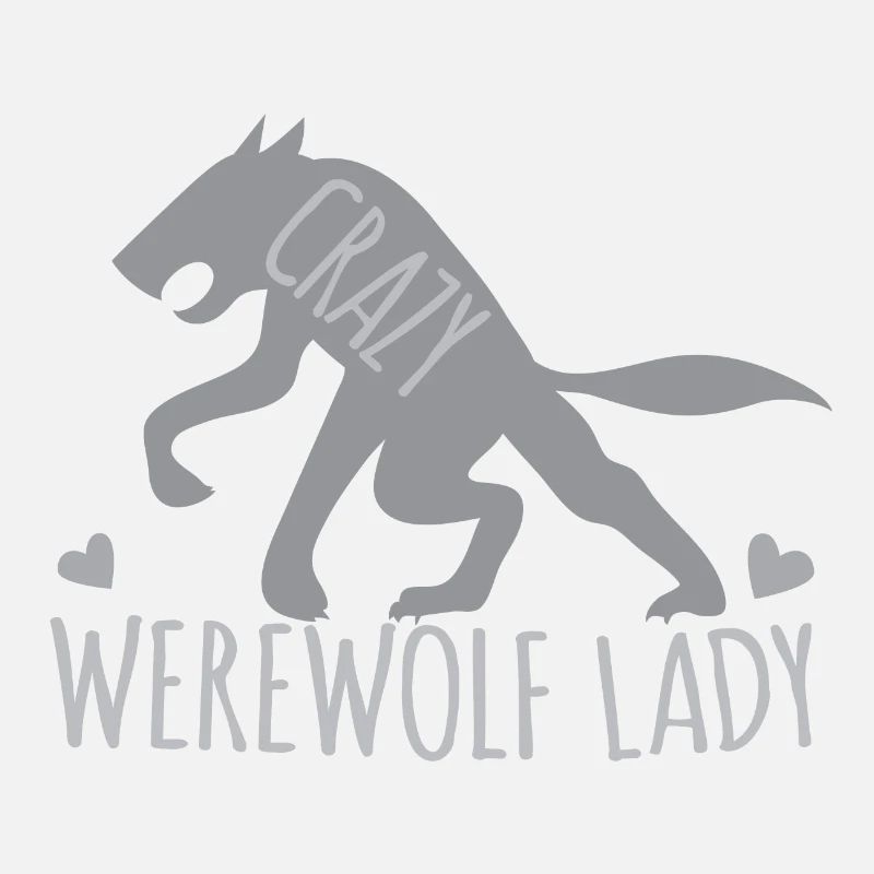 Verrückte Werwolfdame mit grauem gehendem Wolf