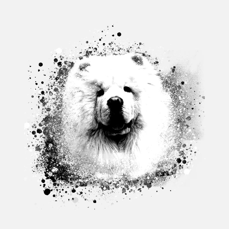Chow Chow, chien, samojede, peinture, graffiti
