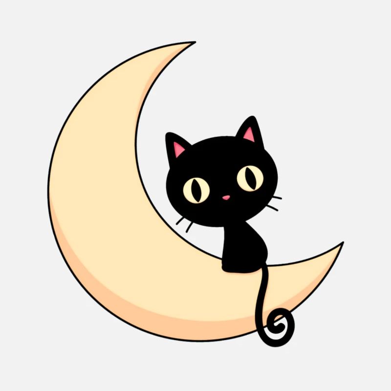doux chat sur lune,chat,mond