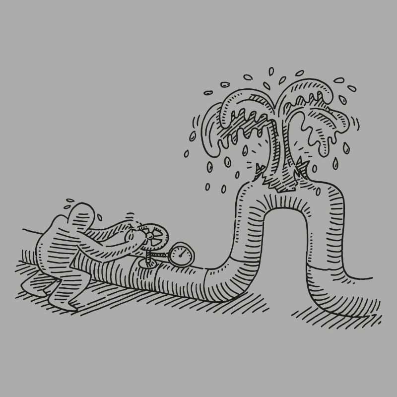 Technician Pipeline Problem Oil Leak Drawing