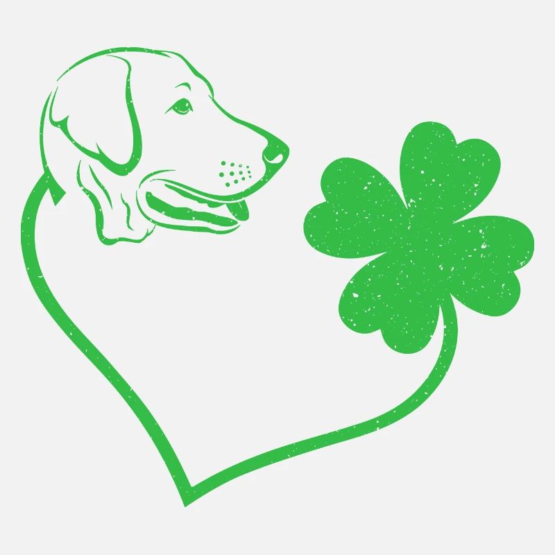 Labradorhund Kleeblatt Glücksbringer Liebe