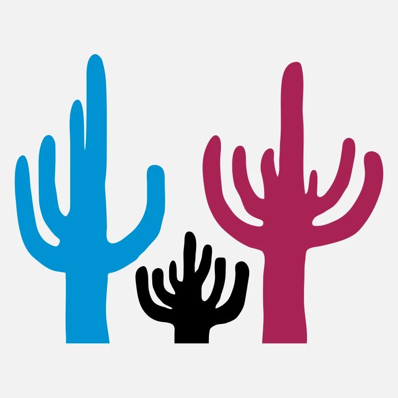 Désert coloré de 3 cactus