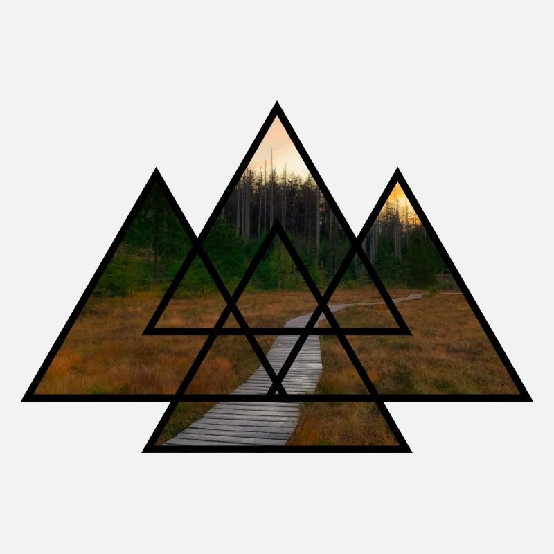 T-Shirt Triangle Forest Gift Hiking Trail Nature