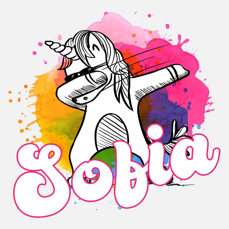 SOFIA - Beau nom avec dabbing licorne