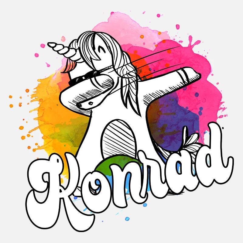 KONRAD - Schöner Jungen Name mit Coolem Einhorn